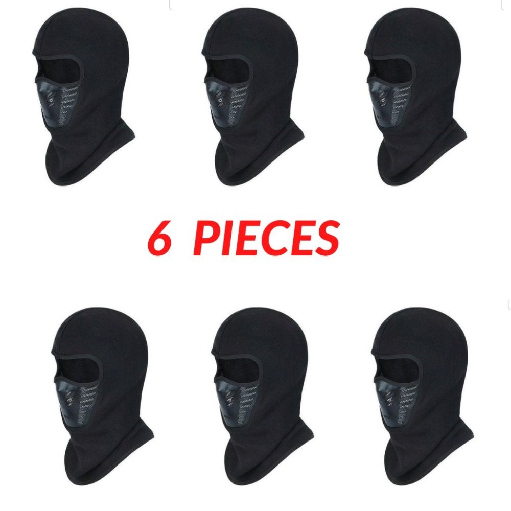 Six Pieces Wholesale Balaclava Black Winter Windproof Face Masks Air Flow